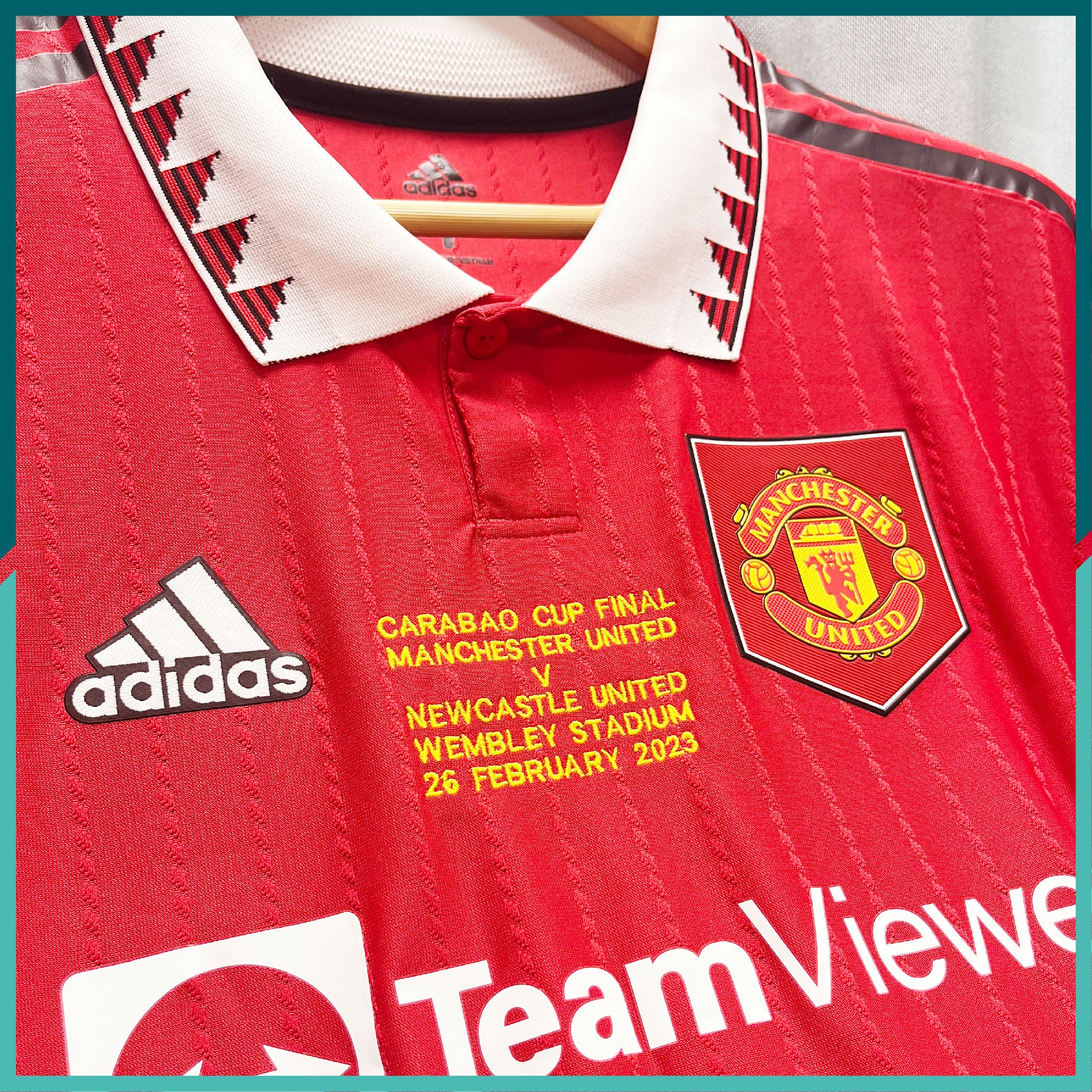 [連熨字、臂章、對賽日期] Player Issue 2022-23 曼聯主場球衣（英格蘭聯賽盃決賽版本） - Image 4
