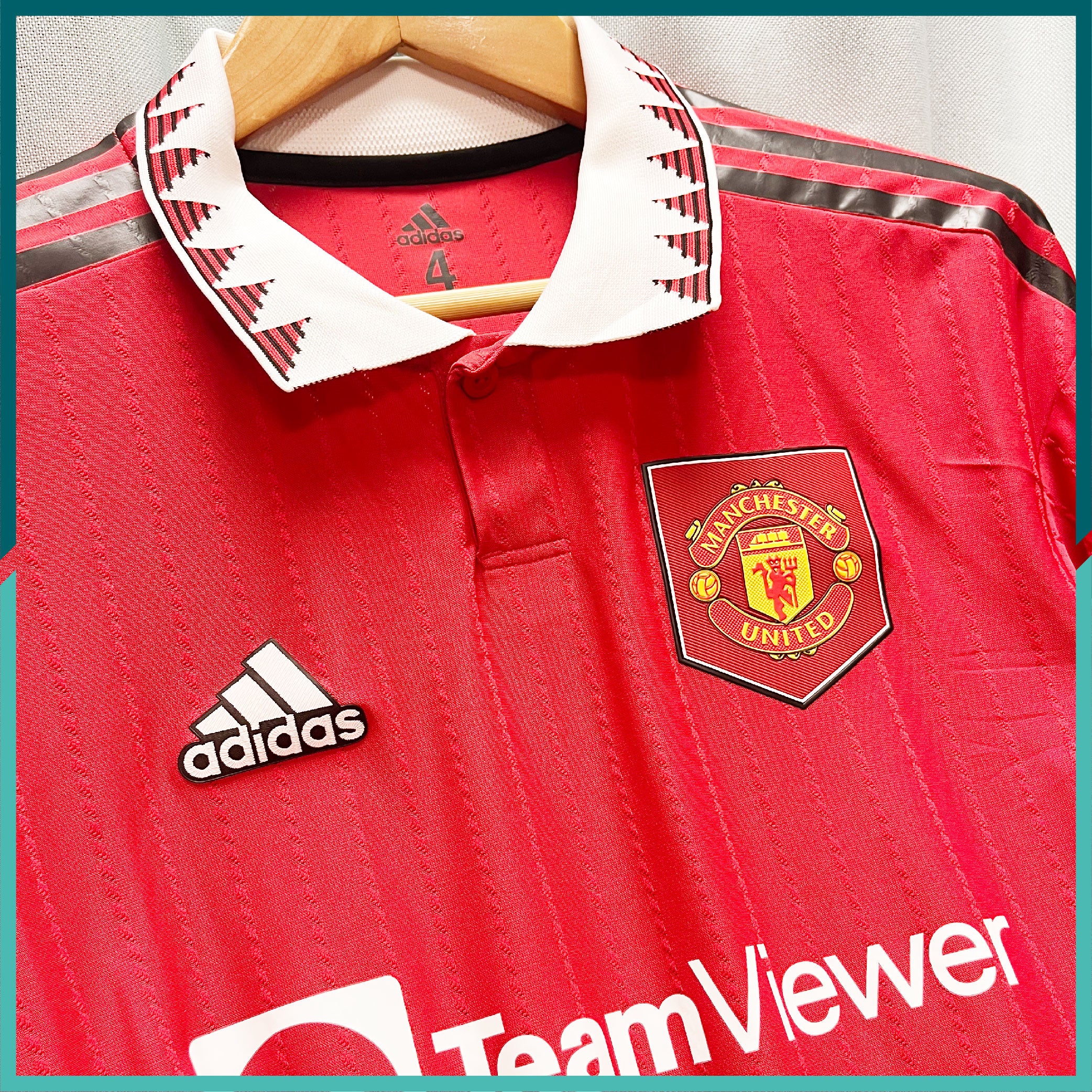 [連熨字、臂章] Player Issue 2022-23 曼聯主場長袖球衣 - Image 3